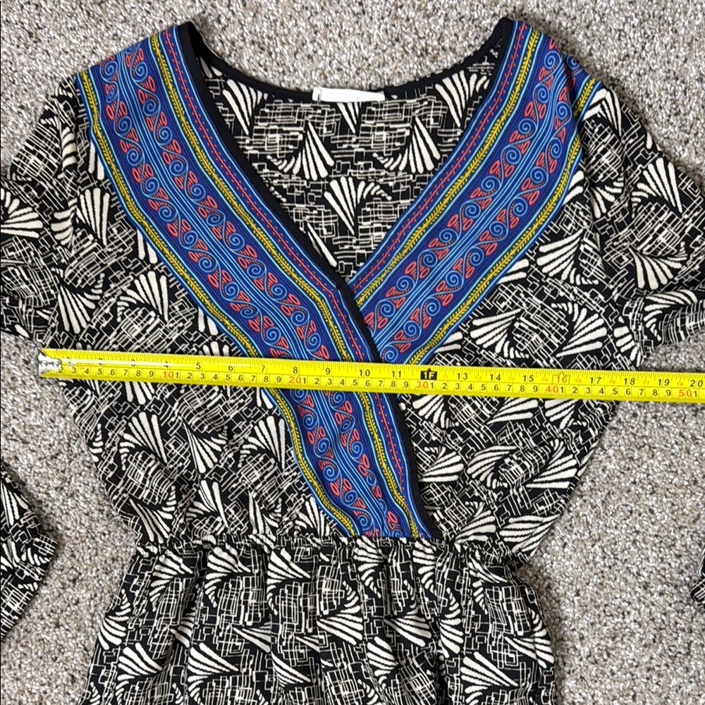 Lush Black and Blue Patterned Romper Small - Picture 10 of 14